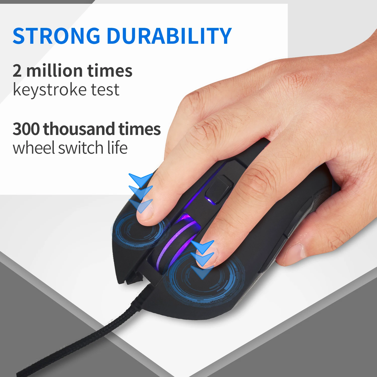 Cute Rabbit RGB Silent Wired Gaming Mouse Type-C 6 Keys Ergonomic Backlit Mice For PC Laptop Windows IOS Android Gamer Office