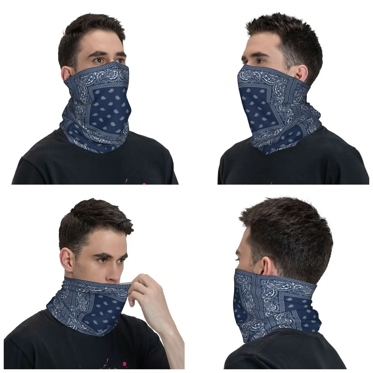 Custom Ethnic Bohemia Style Paisley Bandana Winter Headband Neck Warmer Men Women Hiking Running Tube Scarf Face Bandana Gaiter