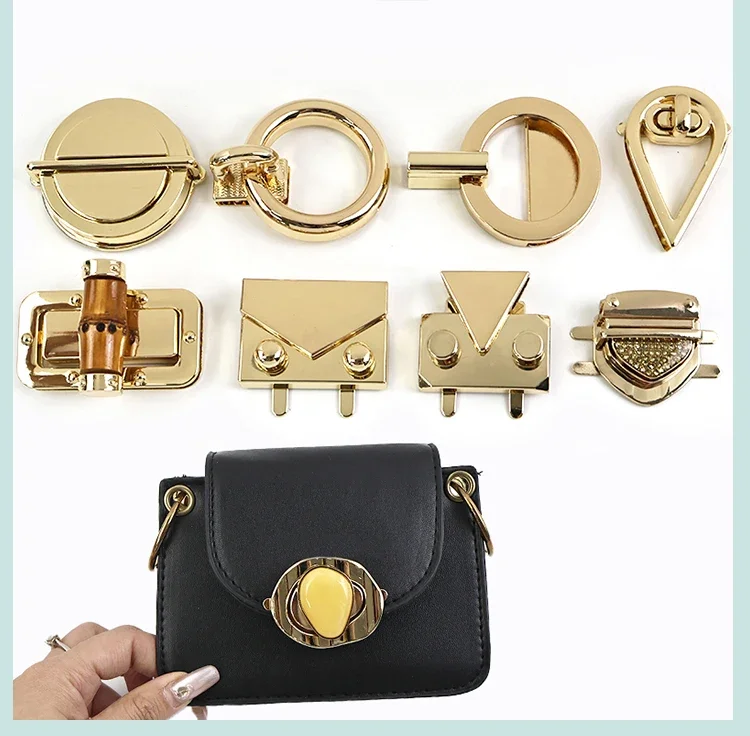 1-3Pcs Deepeel Metal Bag Decor Lock Buckle Women Handbag Closure Latch Purse Turn Twist Locks Snap Clip DIY Hardware Accessories