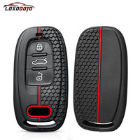 Silicone Car Key Case For Voge SR1 For Audi A1 A3 8V A4 B8 B9 A5 A6 C7 A7 A8 Q3 Q5 Q7 S4 S6 S7 S8 R8 TTkey Cover Holder Chains