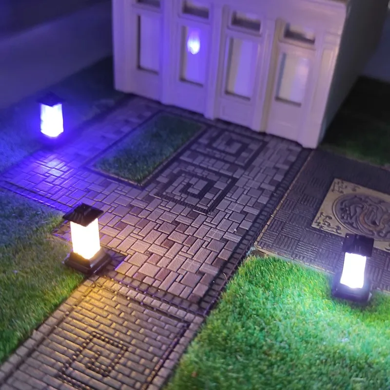 3szt Miniaturowa lampa 3V LED Light Garden Scenery Light Grass Lamp Dollhouse Model Building kit HO Scale Architecture Akcesoria