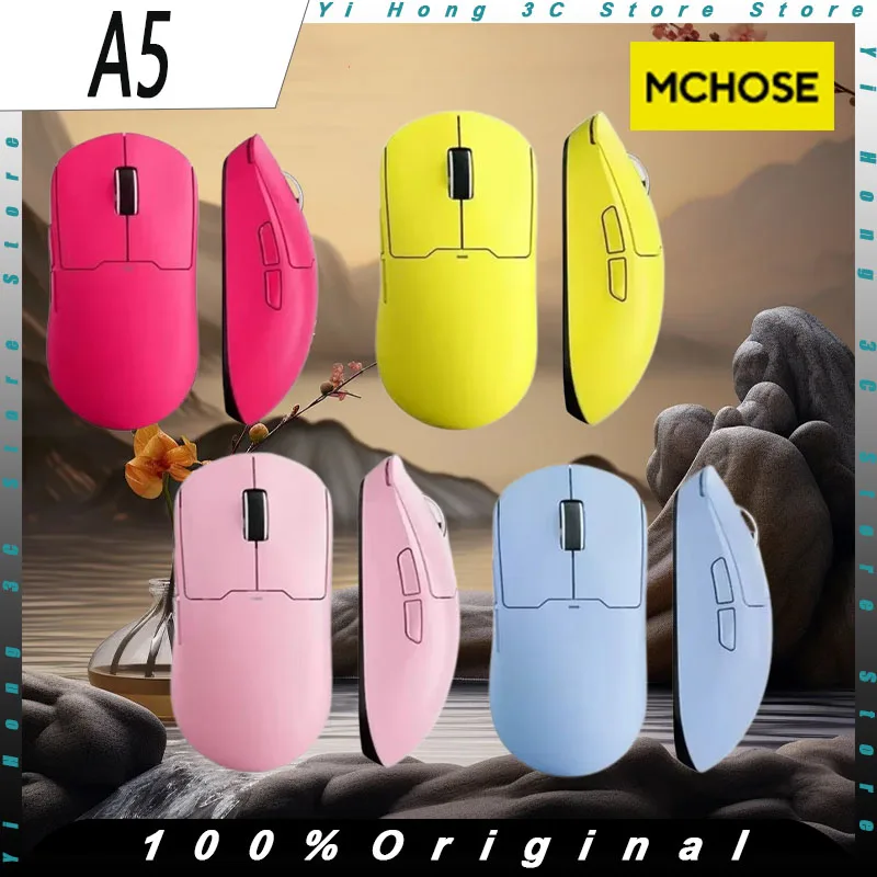 

MCHOSE A5 Gaming Mouse Wireless Tri-mode Bluetooth Long-endurance Lightweight PAW3395 4KHz Optical Custom PC Esports Laptop Mice