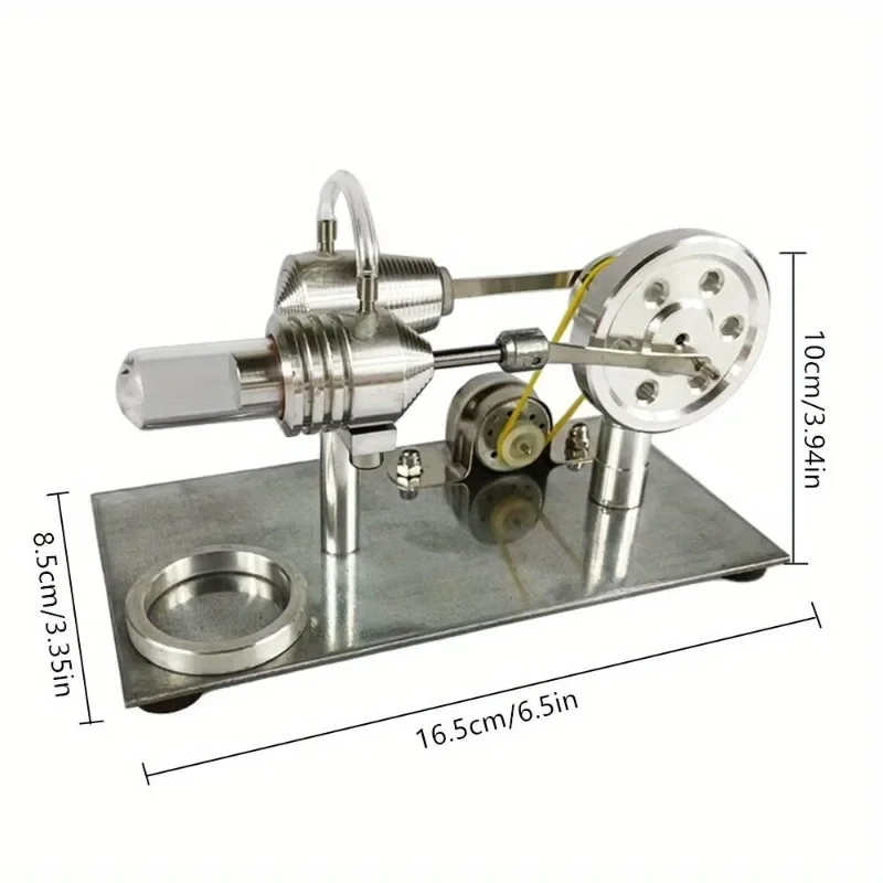 Air Stirling Engine Alternator Aluminum Alloy External Combustion Engine Physics Science Educational Collection Gift