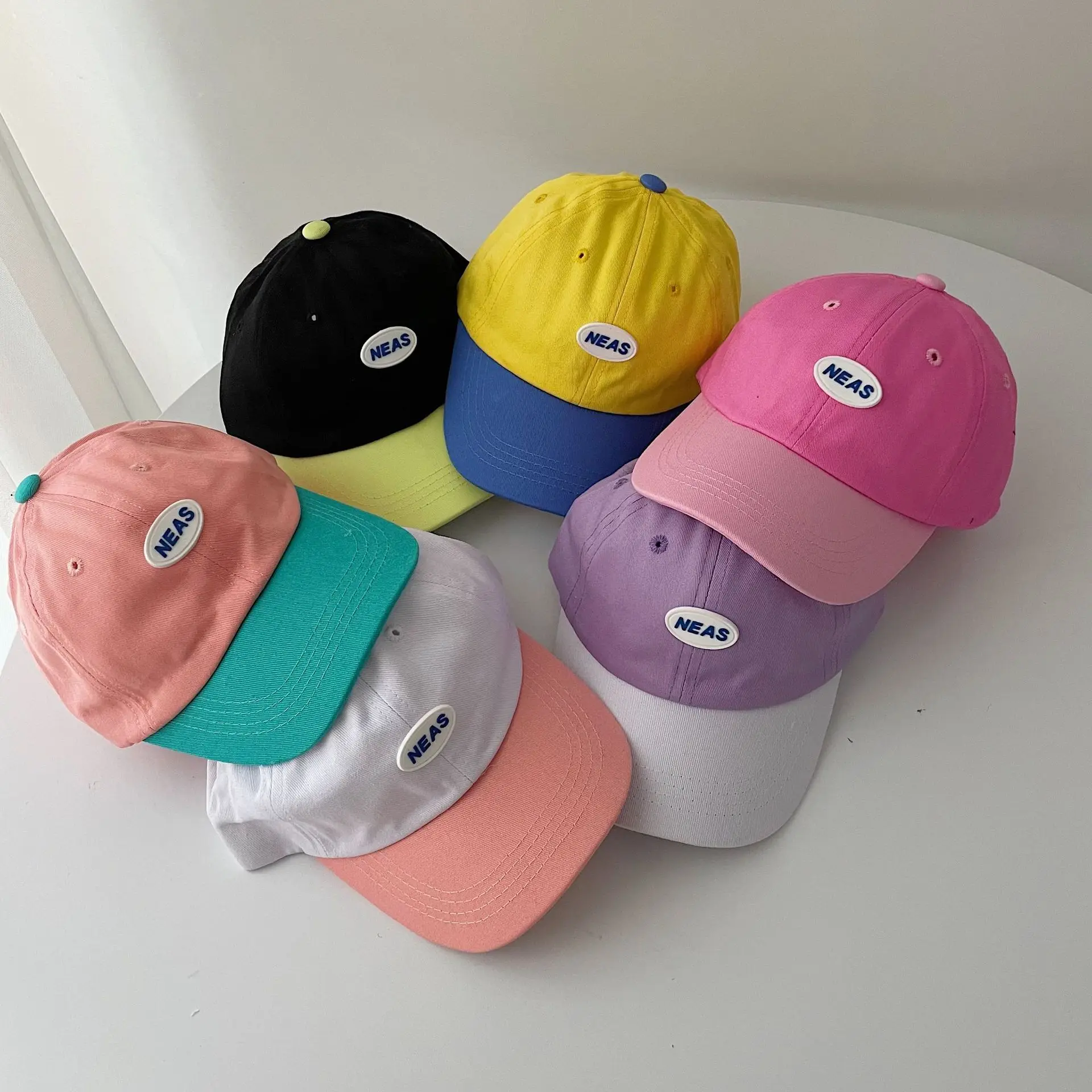 Fashion Baseball Cap For Baby Kids Contrasting Color Adjustable Outdoor Sun Hat Boys Girls Soft Cotton Caps Children Visor Hats