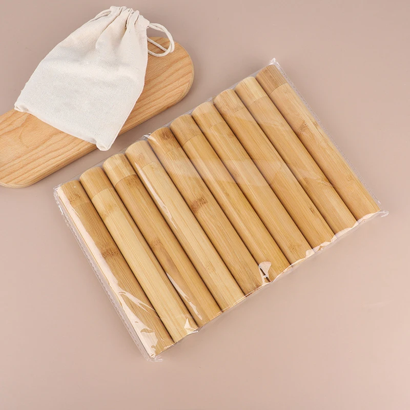 Natural Eco Friendly Bamboo Toothbrush Travel Case Reusable Bamboo Portable Travel Holder Set Washable BPA Free Bamboo Case