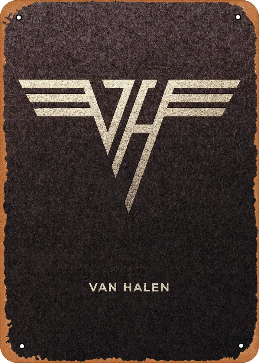 Music Van Halen Plaque Poster Vintage Metal Tin Sign Retro Man Cave Wall Art Decor Gift Women Men 8x12 inch Metal Tin Sign.