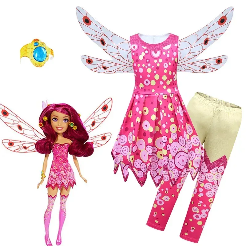 

Mia Halloween Costumes for Kids Girls Mia and Me Clothing Set Dress Wing Handband Children Birthday Party Carnival Clothes