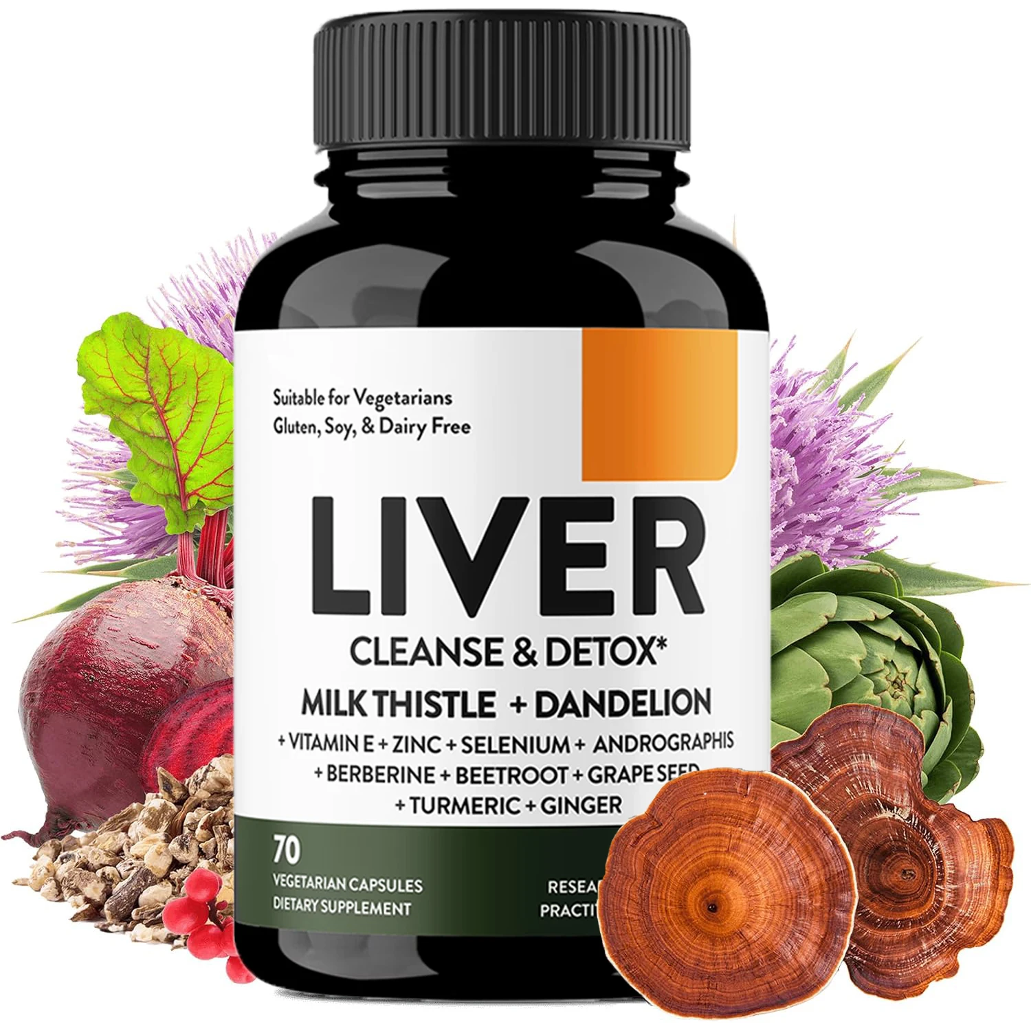 Liver Cleanse Support - Milk Thistle Supplement Herbal Liver Support for Digestion & Immune Health - Gluten-Free, 70 Capsules