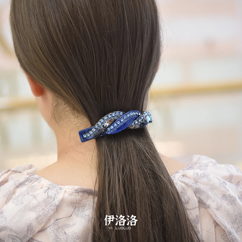 Women Headwear Girl Hairwear Large Size Acetate Cute Hair Clip Vintage Hair Barrette Rhinestone Hair Accessories For Women