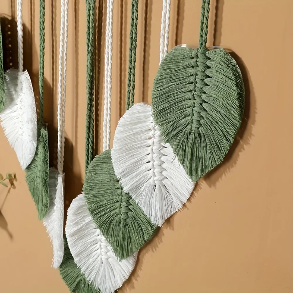 Tassel Leaf Bohemian Woven Tapestry Nordic Style Tassel Design Dreamcatcher Tapestry Handmade Contrasting Color