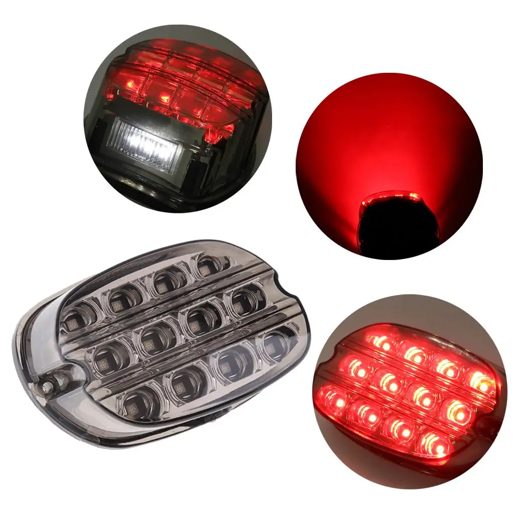 Motorcycle LED Rear Light Vintage Tail Lamp with Bright Brake and Plate Lighting 12V Upgrade for Daily Commuting
