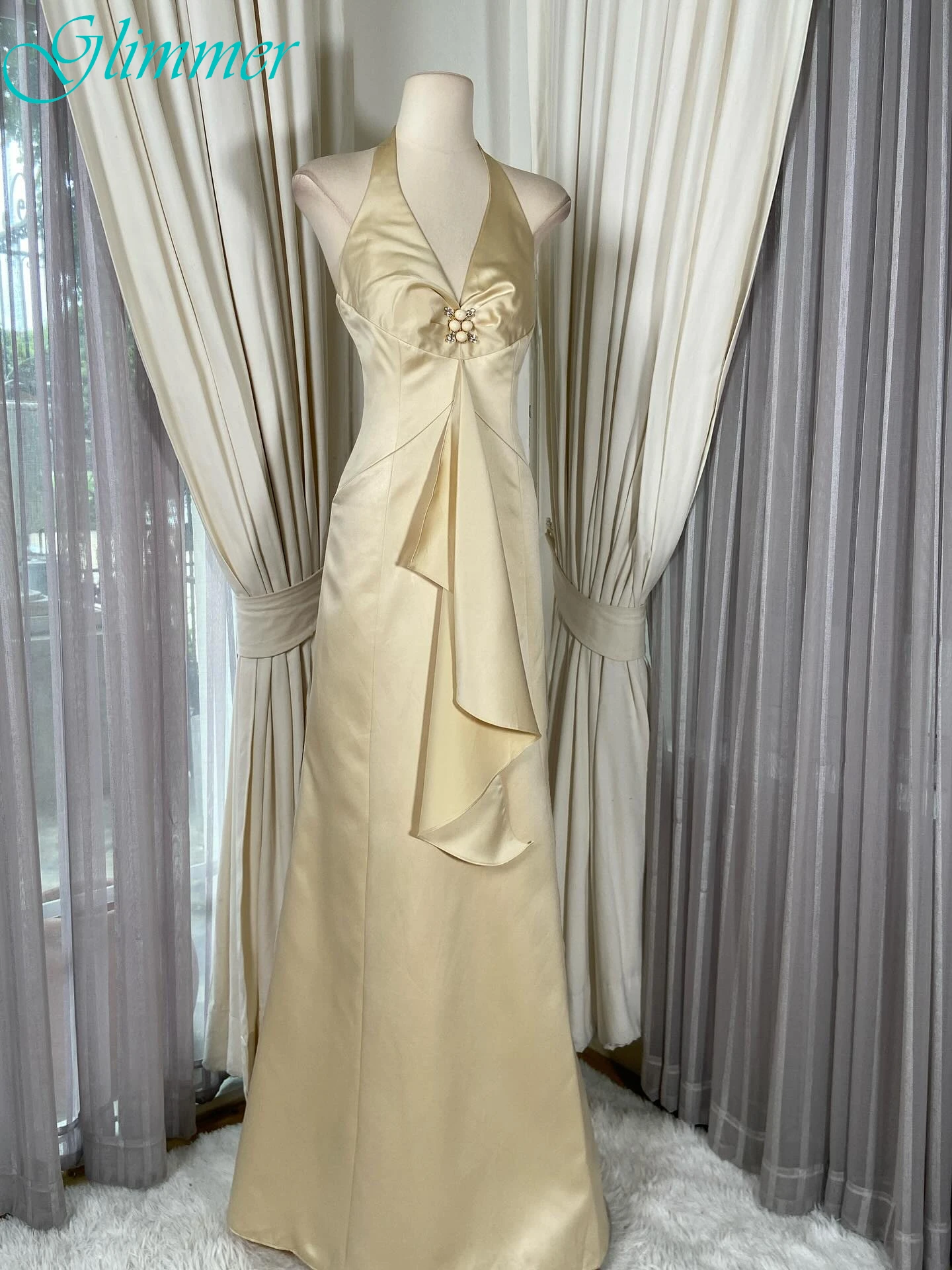 

Customized Straight Halter Elegant Formal Evening Dress Classic Modern Fashion Party Gowns Temperament High Quality Prom Dress