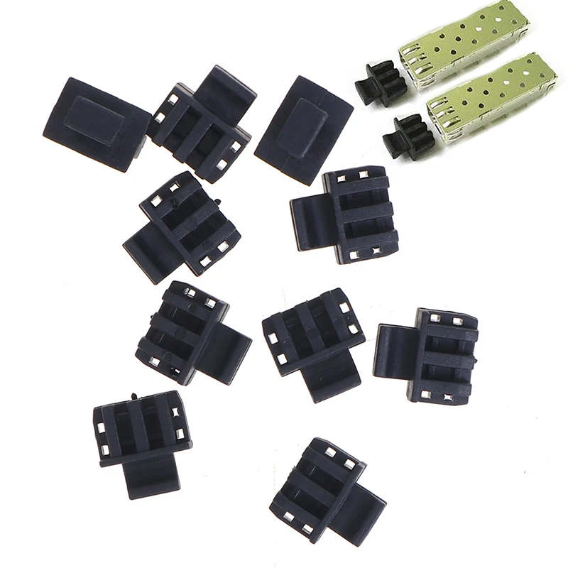 10pcs/set SFP Protective Cover SFP Fiber Module Covers Dust Cap Cage Dust Plug Accessories