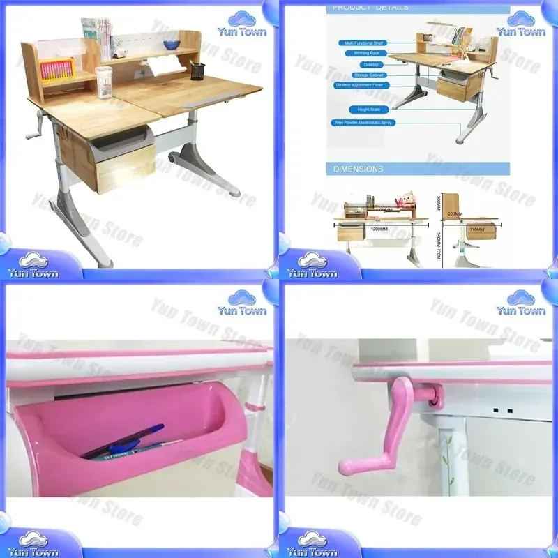 Adjustable Height Children Desk and Chair Set for Correct Sitting Posture Kids Study Desk Ergonomic Learning Furniture for
