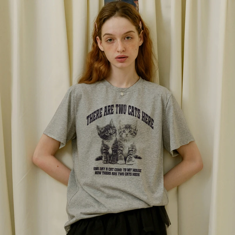 

Lazy Wind Front Shoulder Short-sleeved T-shirt Women's Pure Cotton 2025 New Summer Loose American Design Sense Niche