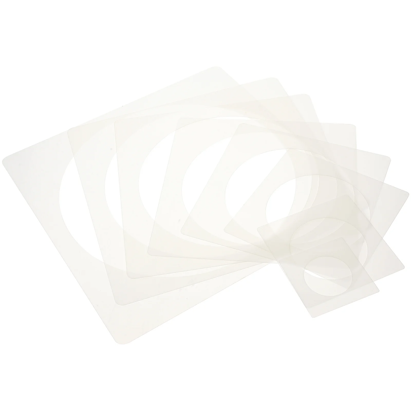 8pcs Painting Stencils Reusable Round Templates For Diy Wall Art Decoration Hollow-Out Craft Tools Plastic Stencils For Crafts