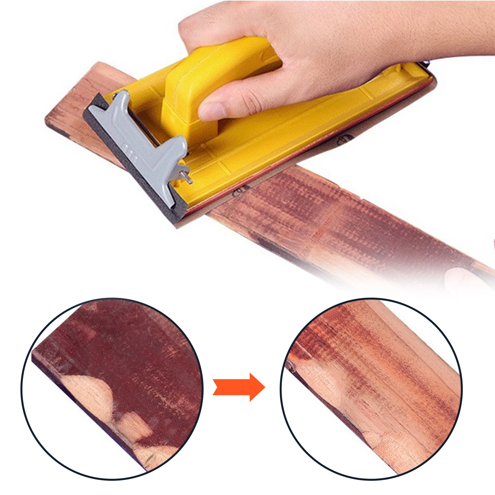Porta carta vetrata rettifica utensili lucidati per pareti lavorazione del legno lucidatura porta carta vetrata utensili abrasivi con impugnatura liscia per la casa