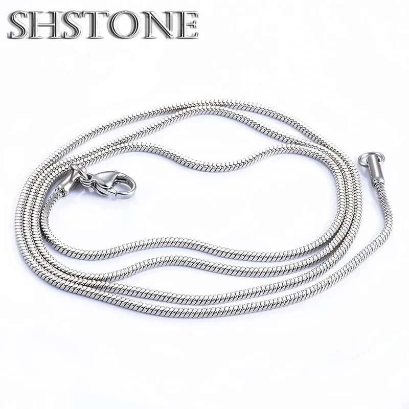 

925 Sterling Silver Round Snake Chain Necklace 18K Gold 1/2/3mm Necklaces Men Women's Jewelry DIY Creative Chain Accessories