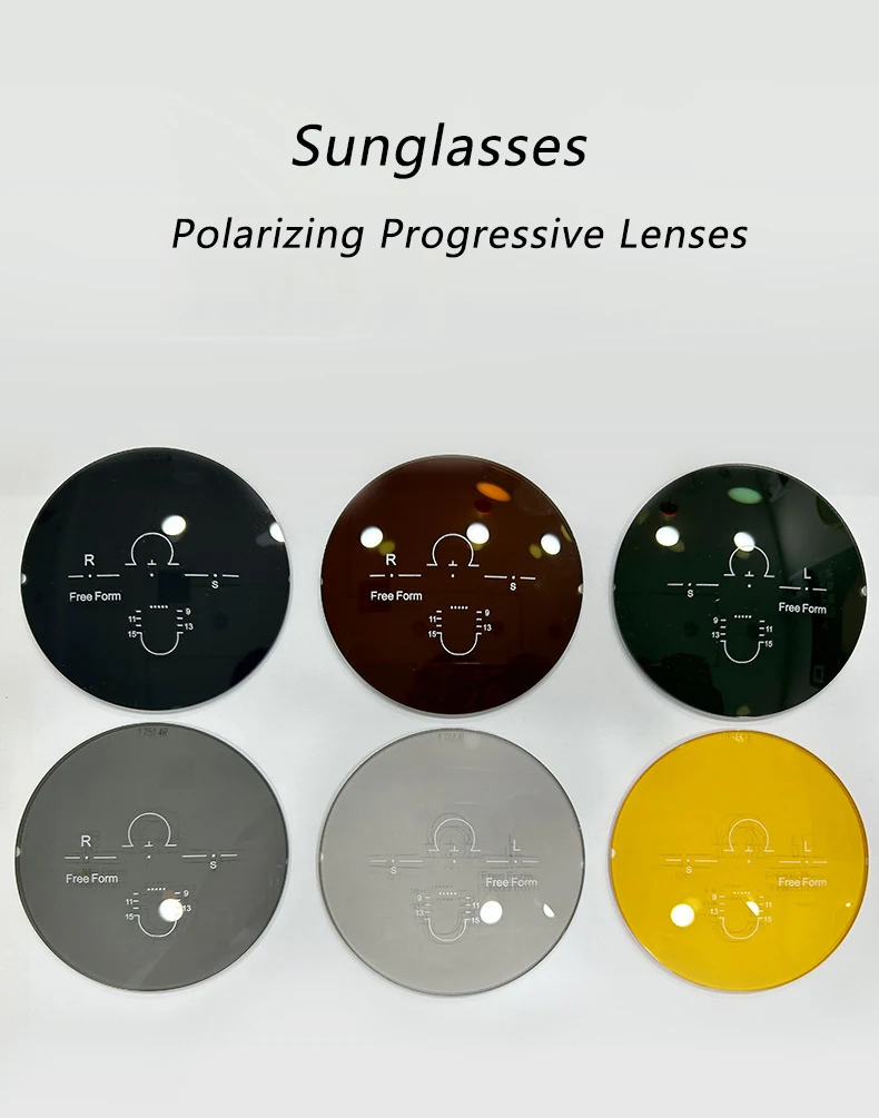 Sonnenbrille Polarisierte Gleitsichtgläser 1,50/1,56/1,61/1,67CR39 Optische verschreibungspflichtige Sonnenbrillengläser UV Herren Damen – Detail 6