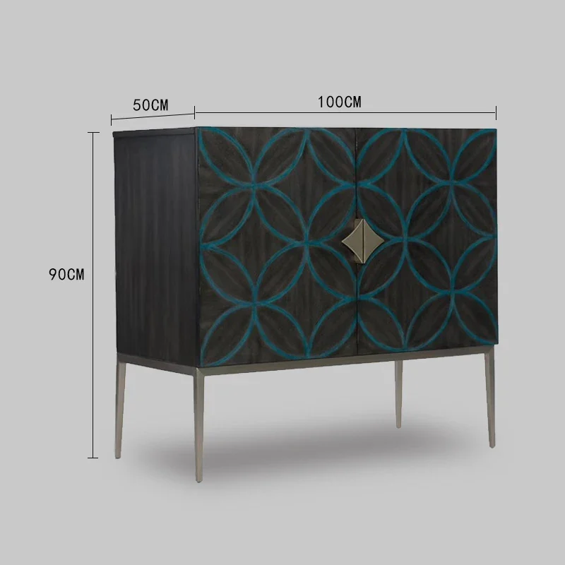 

Rural solid wood entrance simple modern living room decoration light luxury foyer lockers can be customized
