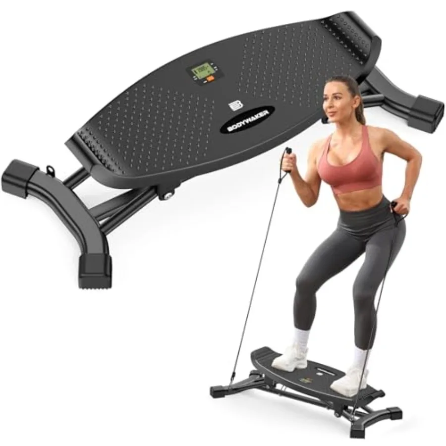 

Balance Board for Full Body Workout Wobble Board with LCD Monitor Resistance Bands 300 lbs Capacity Portable Rocker Board for H