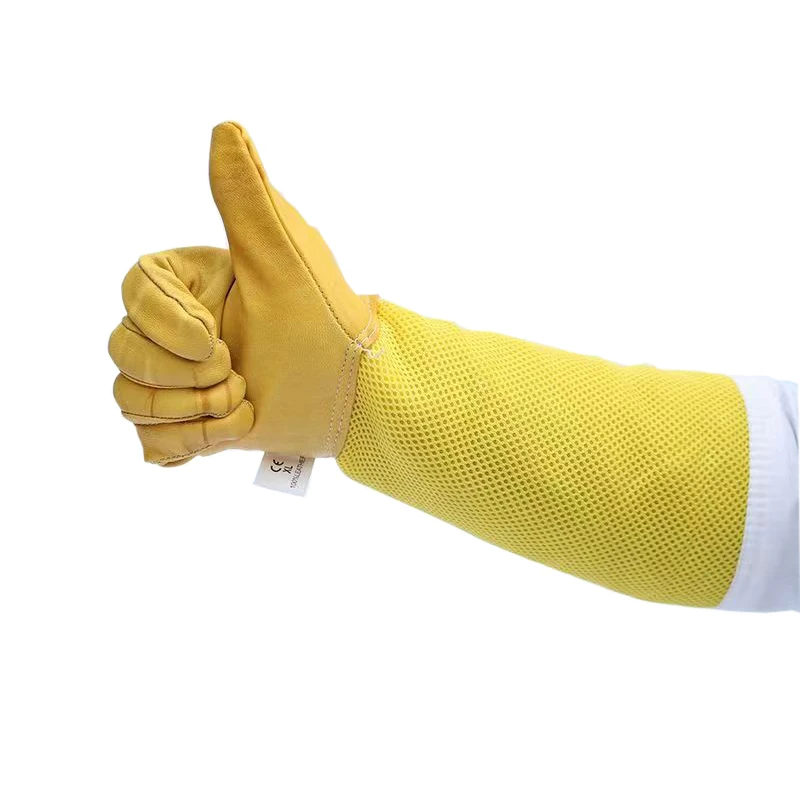 قفازات تربية النحل بأكمام واقية قابلة للتهوية احترافية مضادة للنحل لتربية النحل أدوات تمنع خلية النحل