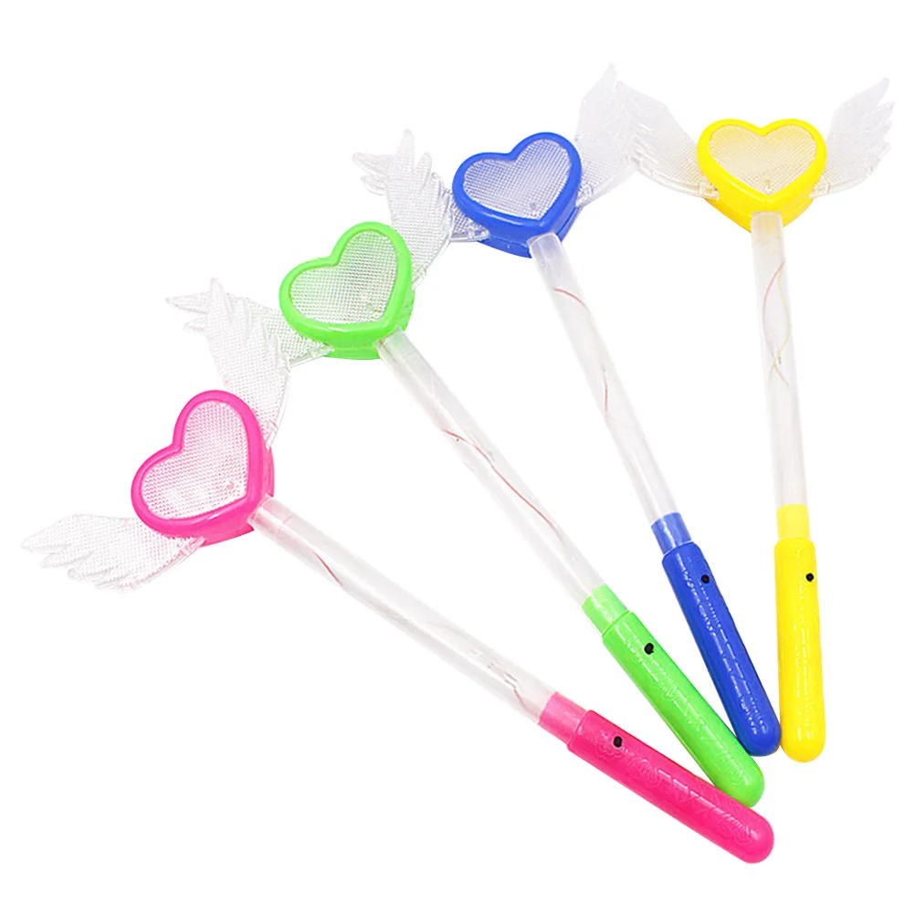 

4Pcs Heart Shaped Glowing Sticks Light Up Party Flashing Hearts Wand Glow Stick Toy Kids Birthday Wedding Club Festival Decor