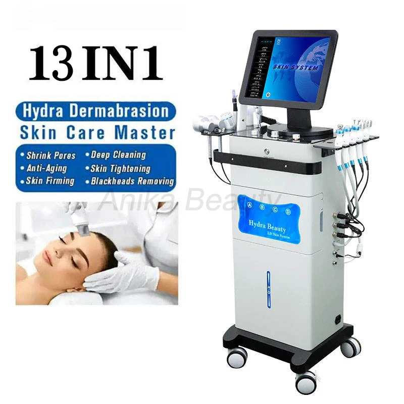 13 In 1 Water Hydro Aqua Peeling Anti Aging Massage Facial Oxygen BIO Photon Lift Hydra Jet Peel Facial Wrinkle Removal Machine