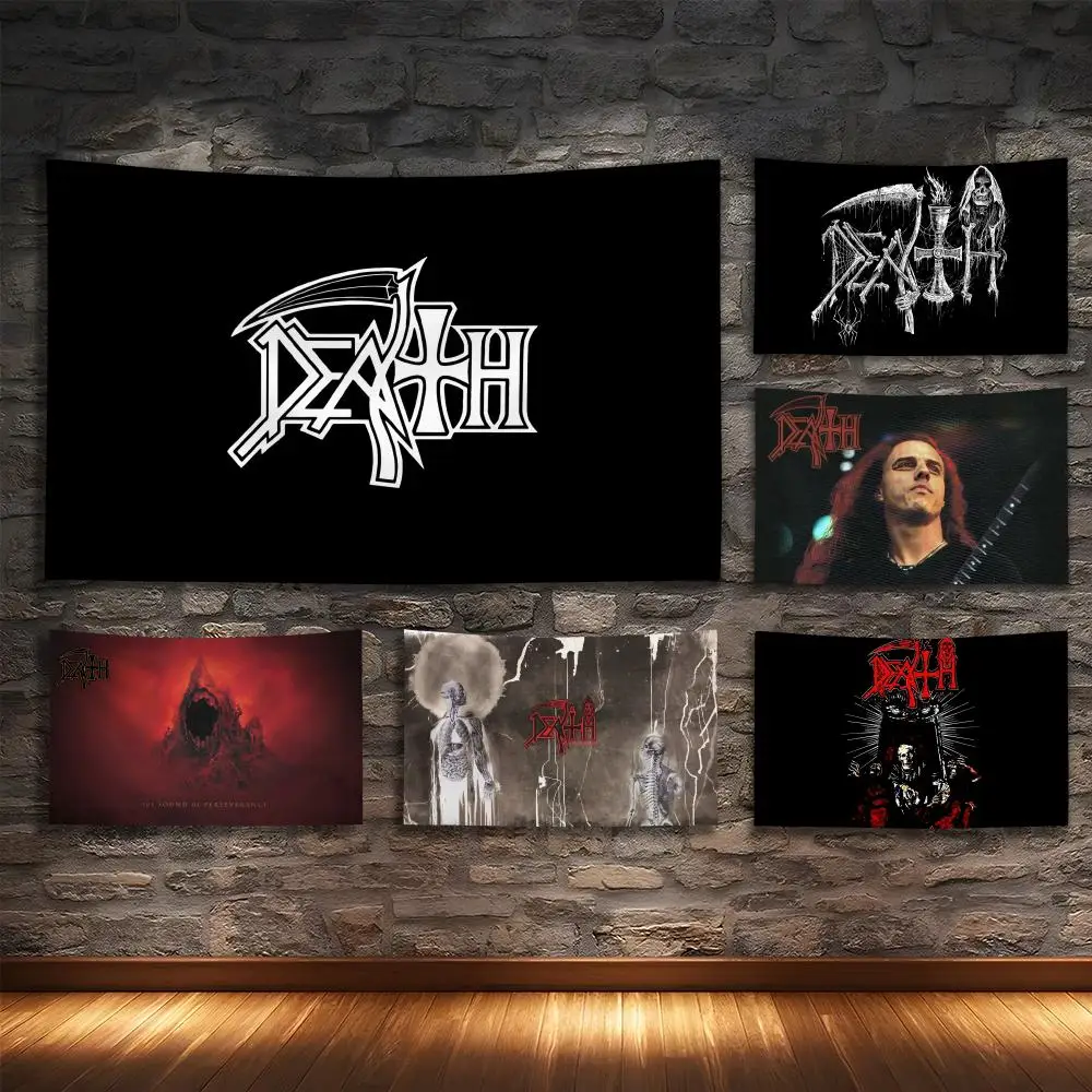 

D-Deaths Heavy Metal Band Tapestry Custom Living Bedroom Party Dormitory Interior Wall Bohemian Decoration Attached Clip
