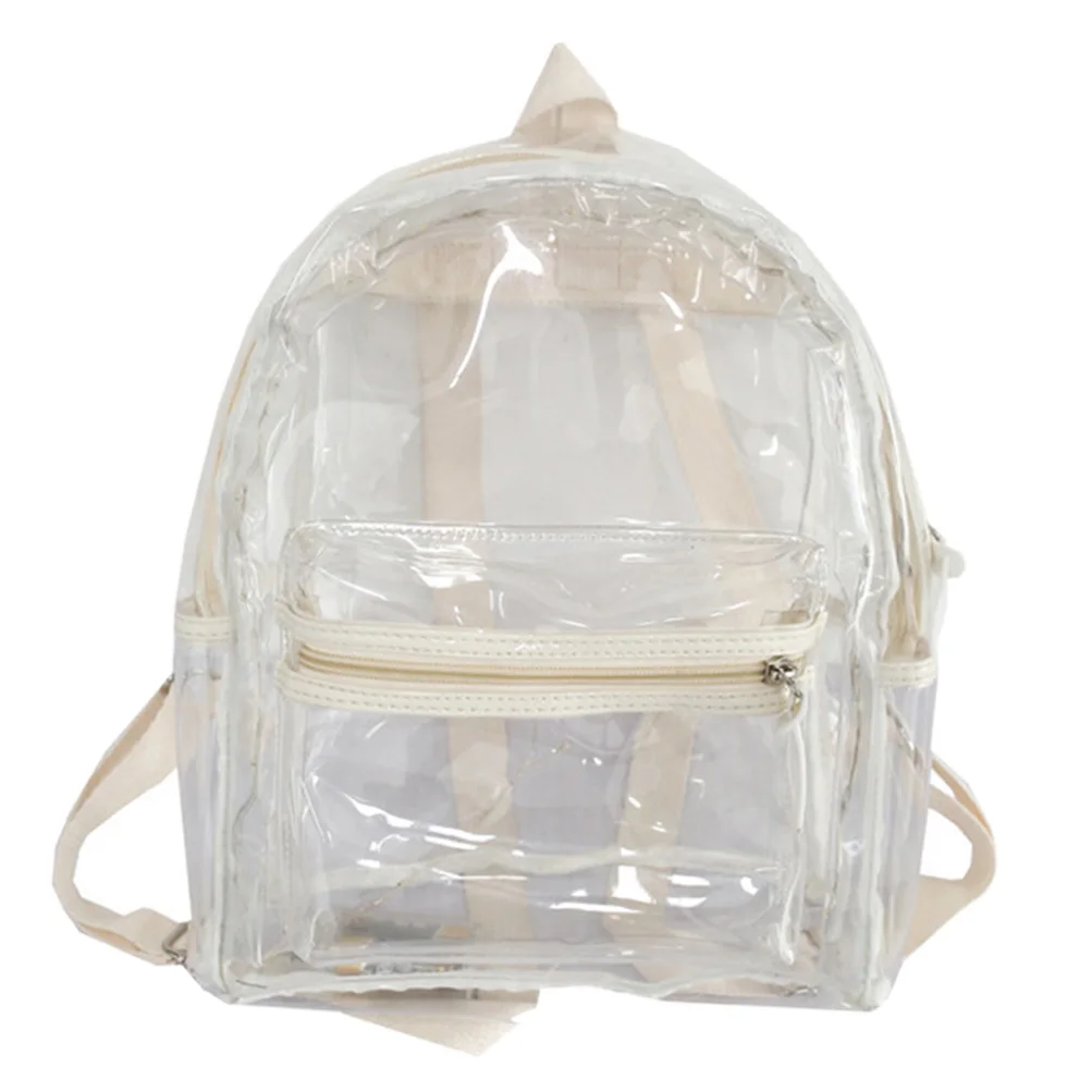 

Clear Jelly Transparent Backpack Strong Wear Resistant Lightweight Compact Size Reliable Reinforced Shoulder Straps Portable