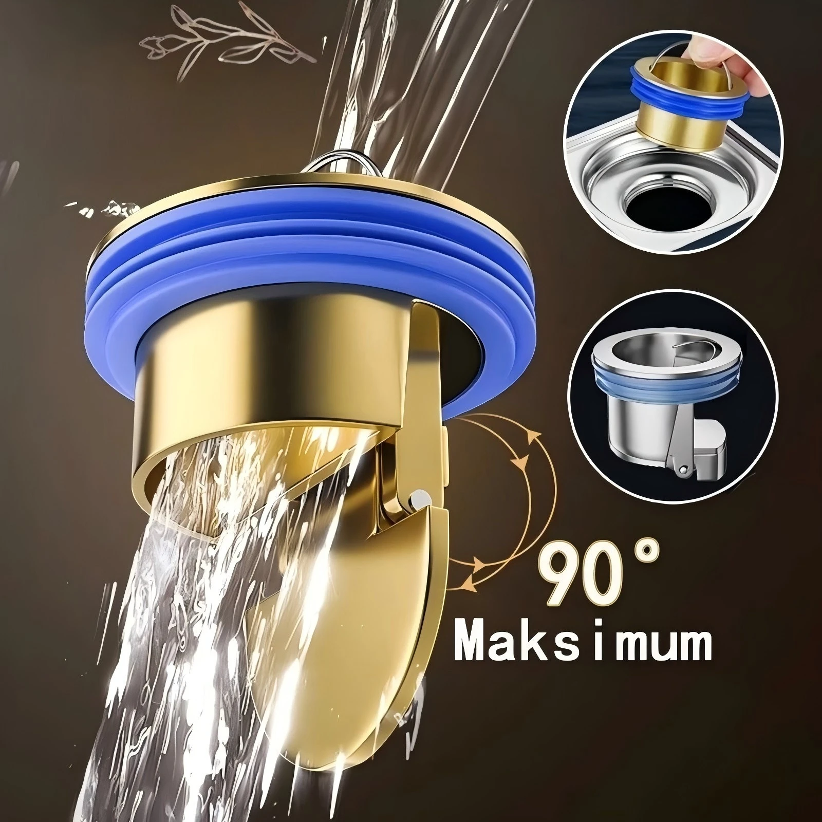 Upgraded All‑Copper Universal Floor Drain Core, Anti‑Odor Insect‑Proof Sewer Sealing Cover for Bathroom & Toilet