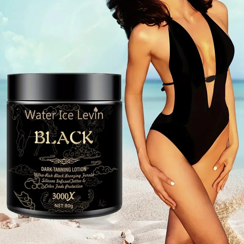 كريم تسمير البشرة الداكنة - كريم تسمير البشرة الداكنة للغاية 3000 مرة، مناسب للرجال والنساء - دباغة مضادة للبرتقال فائقة الداكنة، مع حماية للوشم - تركيبة صديقة للبشرة