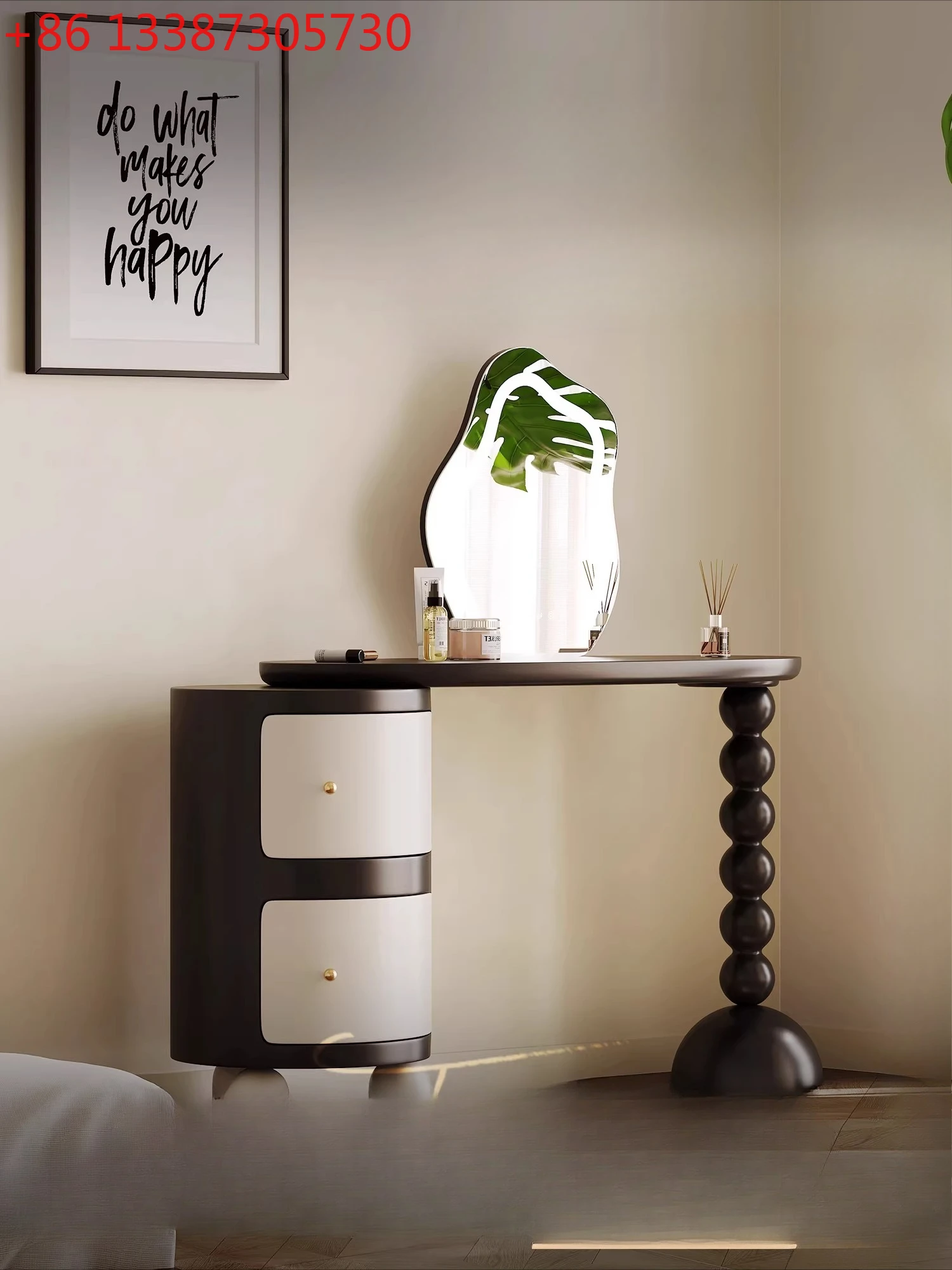 

Italian minimalist dresser storage cabinet integrated telescopic bedroom premium French makeup table