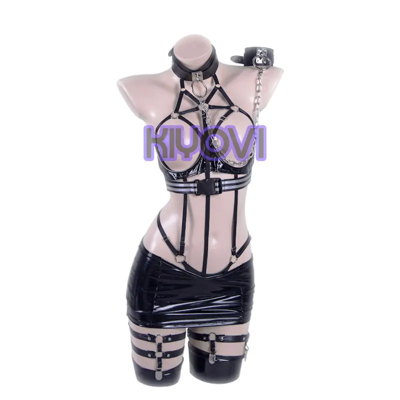 Game NIKKE The Goddess of Victory Cosplay Costumes Mihara Doujin Sexy Leather Jumpsuit Halloween Women Dresses Straps Uniforms