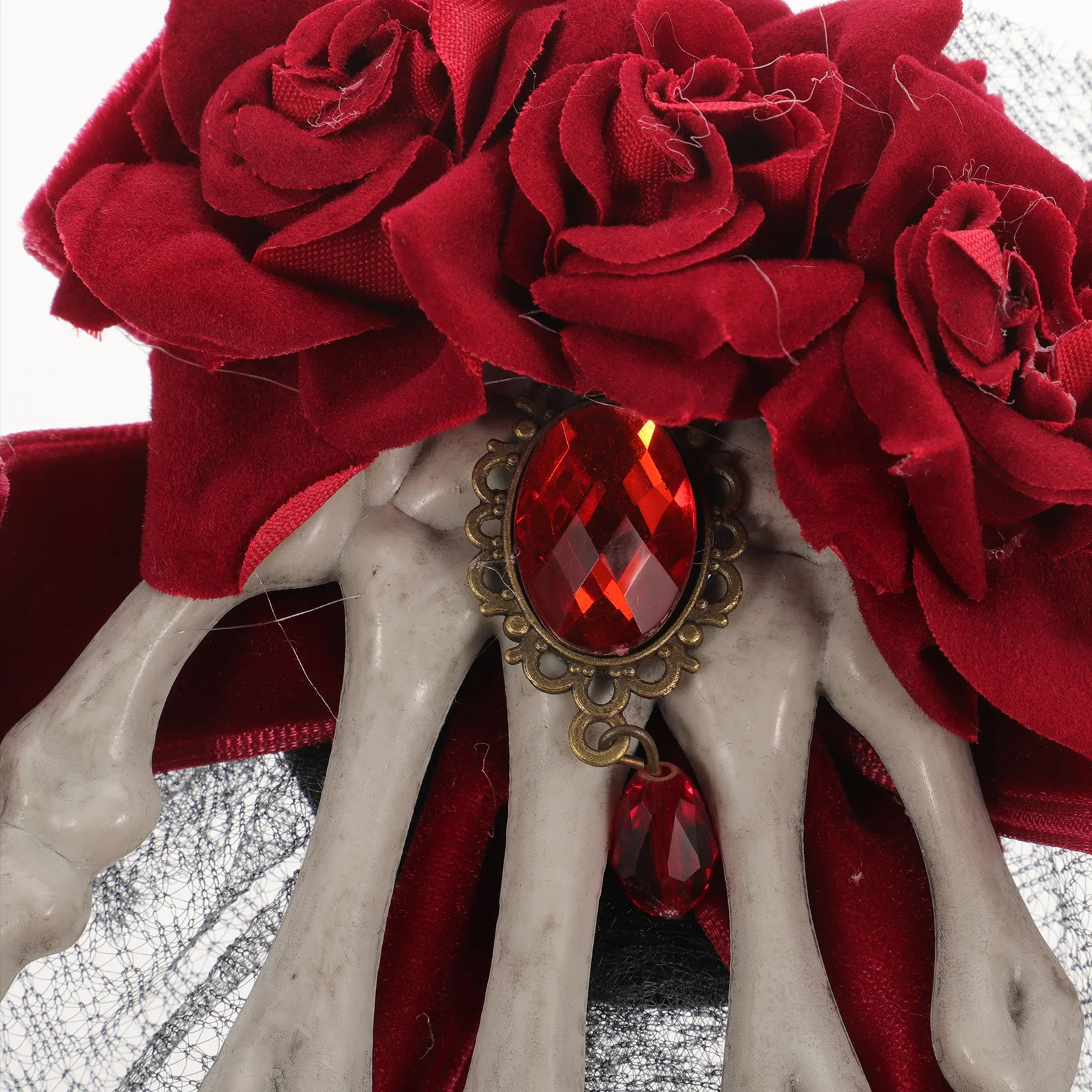 

Skull Hand Lace Rose Halloween Hairpin Lightweight Hair Clip for Costume Party Accessories Halloween Rose Headband