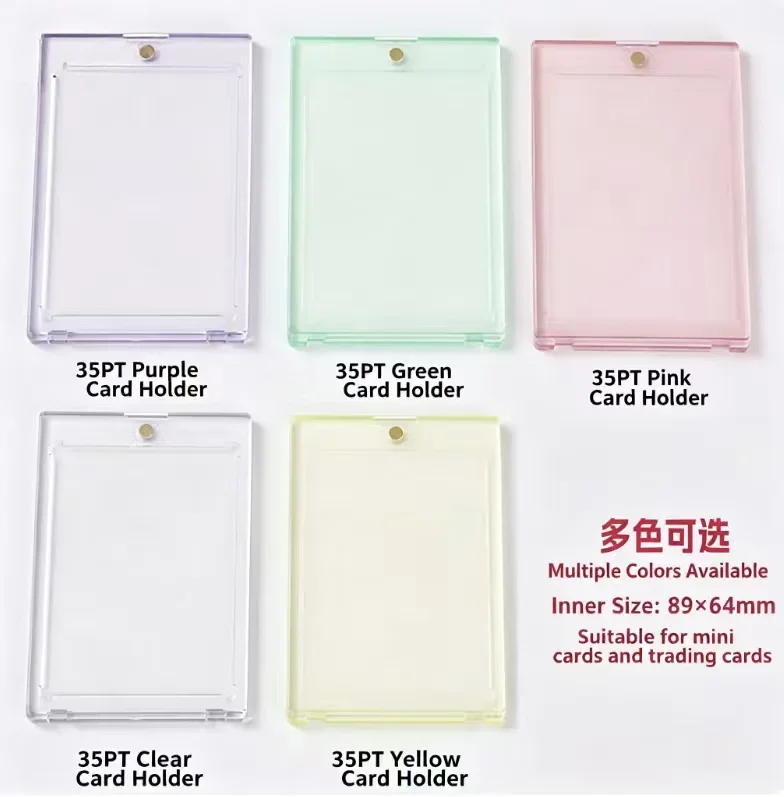 100 Pcs Premium Polished Acrylic Trading Card Display Holder, Single-Layer Dustproof Desktop Case, Customizable & Durable