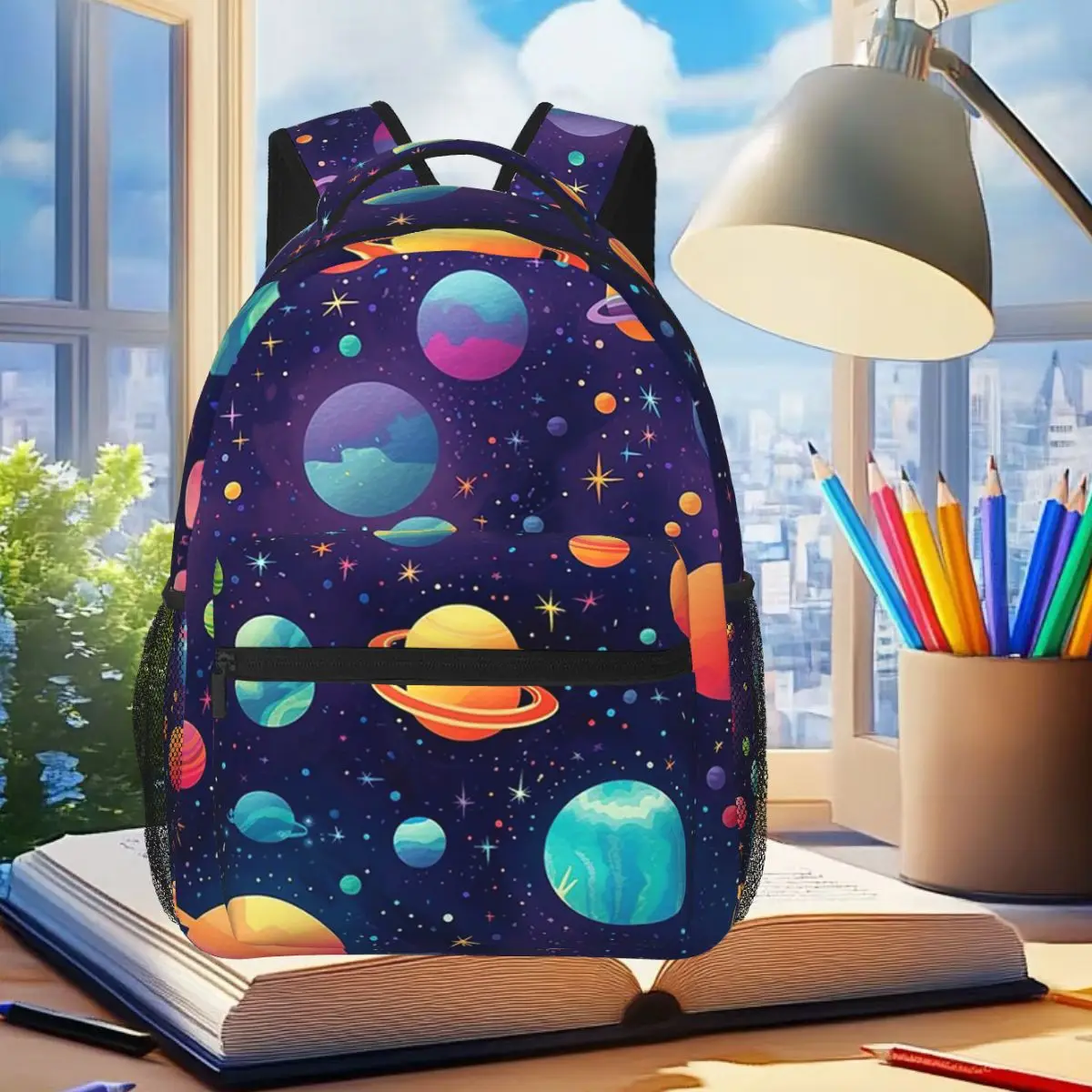 Solar System Space Planets Universe Backpack Student Boys Girls BookBag Children School Bag Computer Shoulder Bags for Men Women