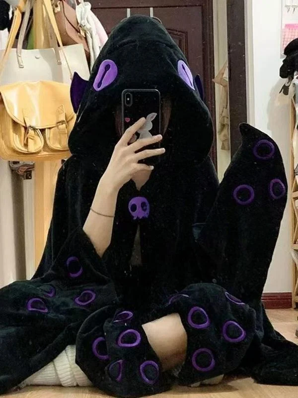 

Thi Coral Velvet Octopus aped oulder шило женские Spwear халат одеяло ленивый человек снежная зимняя теплая пижама Dr