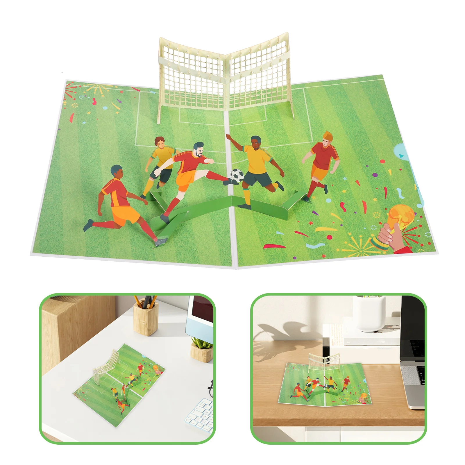 

3D Football Greeting Card Premium Paper Smooth Writing Cute Birthday Gift for Kids Teens Adults Lovely Decorative Pop Up Card