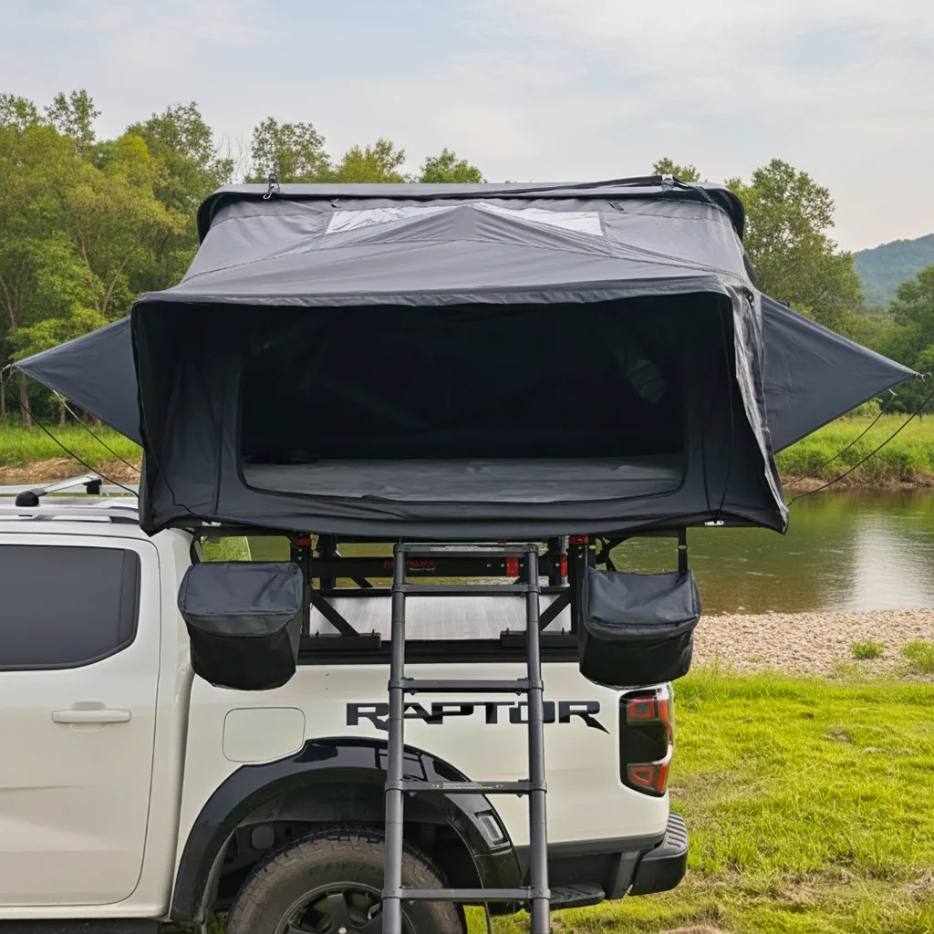 Aluminum Alloy Retractable Hinged Hardtop Waterproof Truck Bed Cover Tailbox Canopy No Drill Installation Locking 2-Year Ram