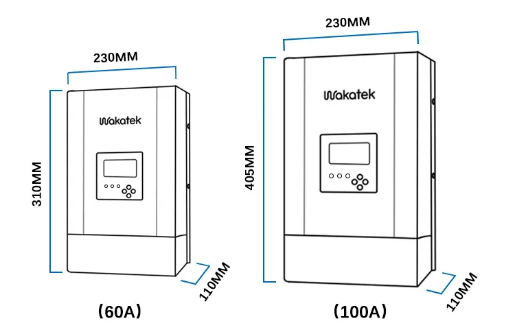 WAKATEK 100amp mppt solar charge controller 100a 48V  gel / lithium battery  