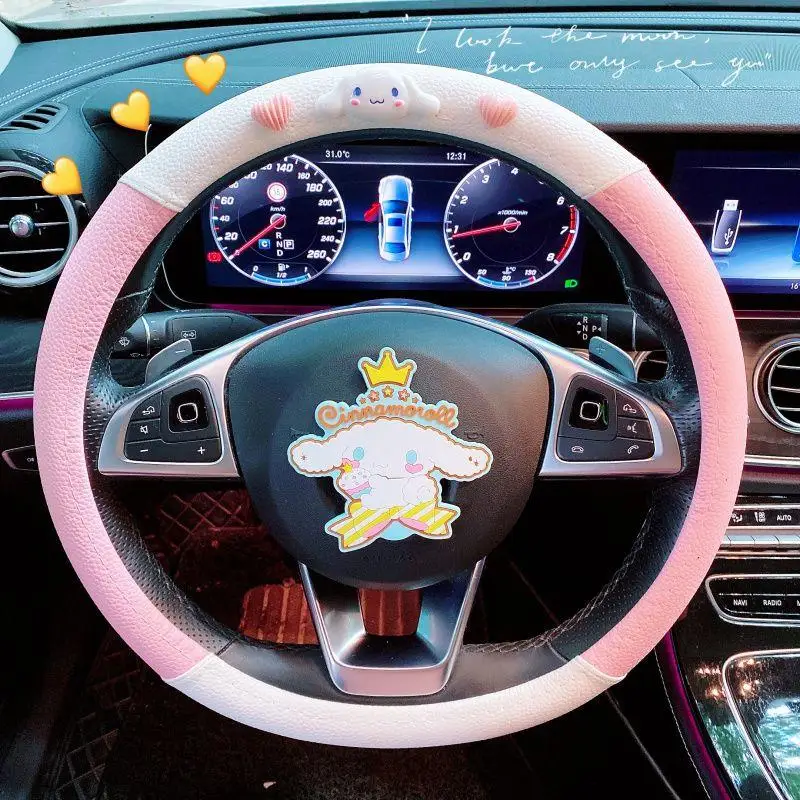 

Kawaii Sanrios Series Anime My Melody Cinnamoroll Ins Cartoon Cute Fashion Car Steering Wheel Cover All Seasons Holiday Gift Kt