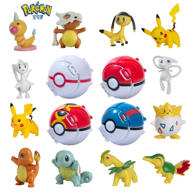 

Pokemon Figures With Elf Ball Bulk Buy Lot Anime Figure Pikachu Charizard Monster Variant Action Pokeball Model Kids Toy Gift