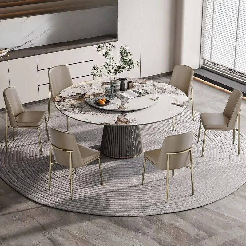 Cowhide Dining Chair Light Luxury Metal Frame Armless Household Chair