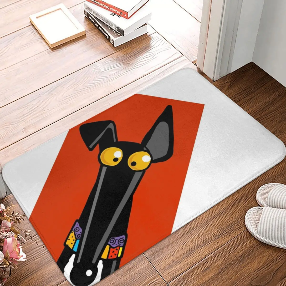 Greyhound Ears Big Red Doormat Anti-skid Super Absorbent Bathroom Floor Mats Home Entrance Rugs Kitchen Carpet Outdoor Footpad