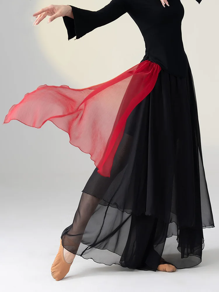 Double Layer Adult Dance Pants New National Sle Wide Leg Performance Long Trousers Contrast Color Classical Dance Costume S...