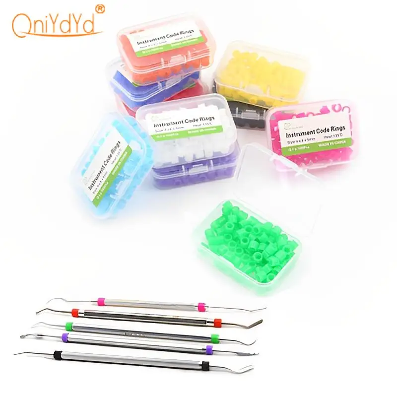 100 Pcs  Dental Silicone Instrument Color Code Rings Small Type Autoclavable Optional Color