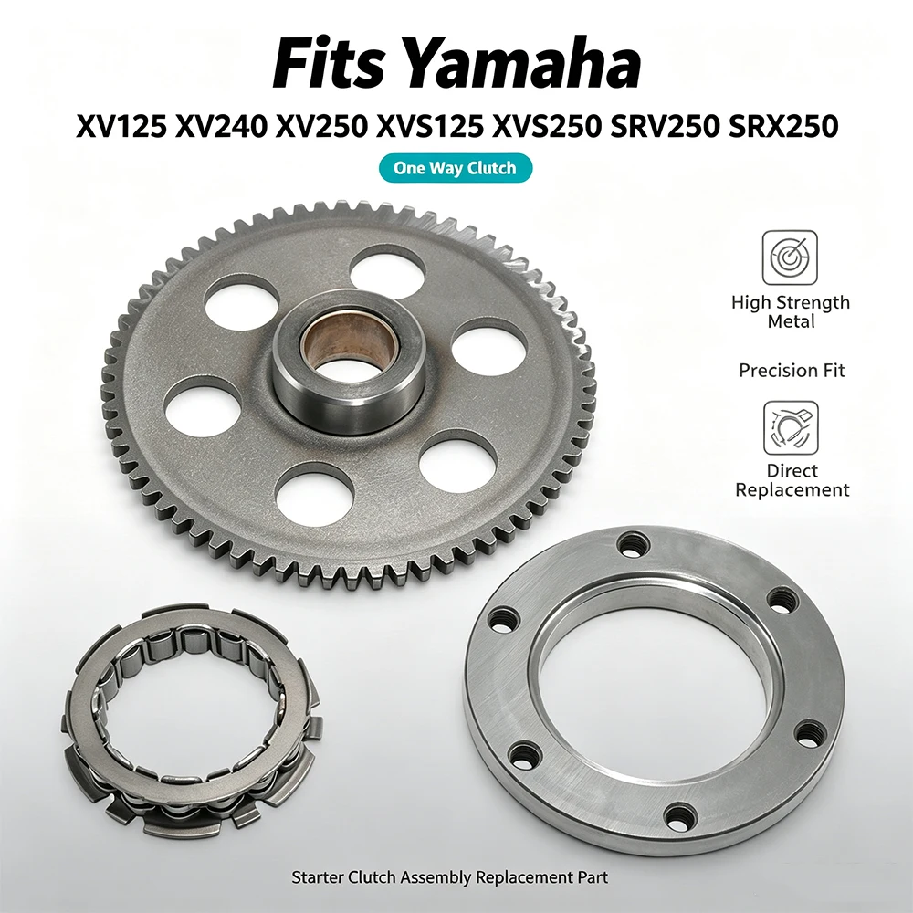 Motorcycle Starter Clutch Assembly For Yamaha XV125 XV240 XV250 Virago Route 66 XVS125 XVS250 Drag Star SRV250 Renaissa SRX250