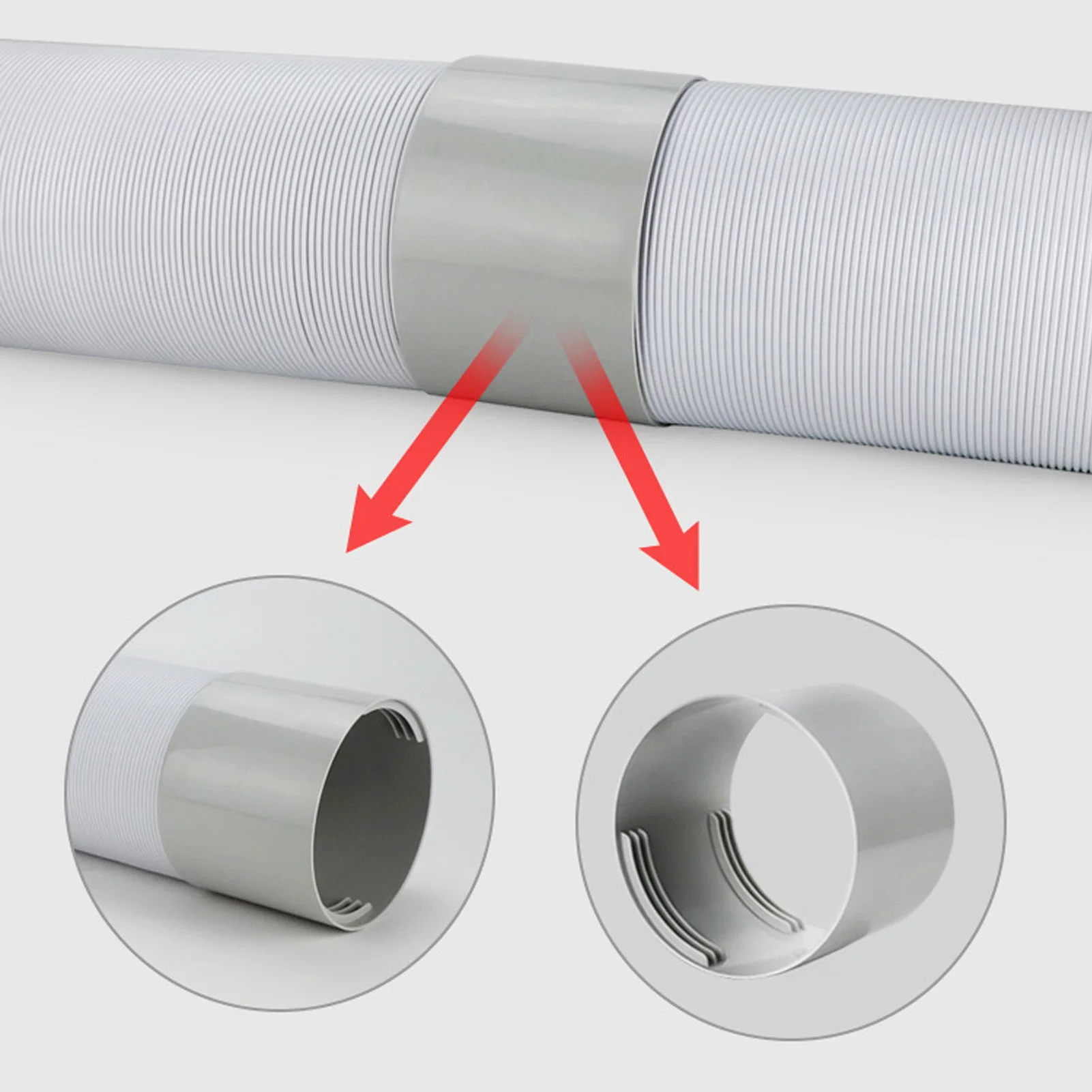 AC Hose Coupling Extension Portable  Conditioner Exhaust Hose Coupler CW CCW Thread AC Coupling Extension Connector