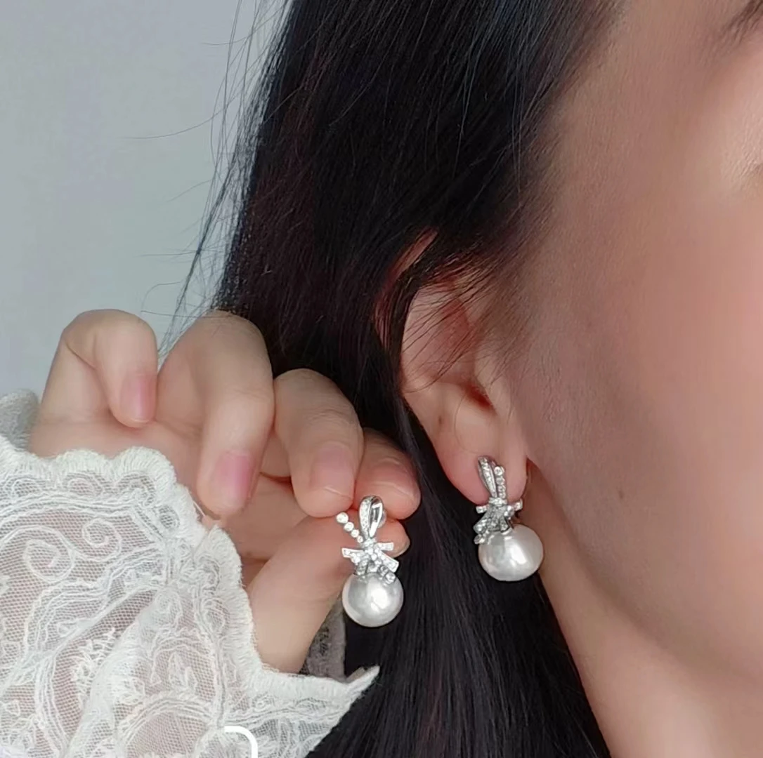 Wholesale 925 Sterling Silver Earrings Mount Findings Settings Base Mounting Parts Accessory for 8-10mm Pearls 5 pairs/lot